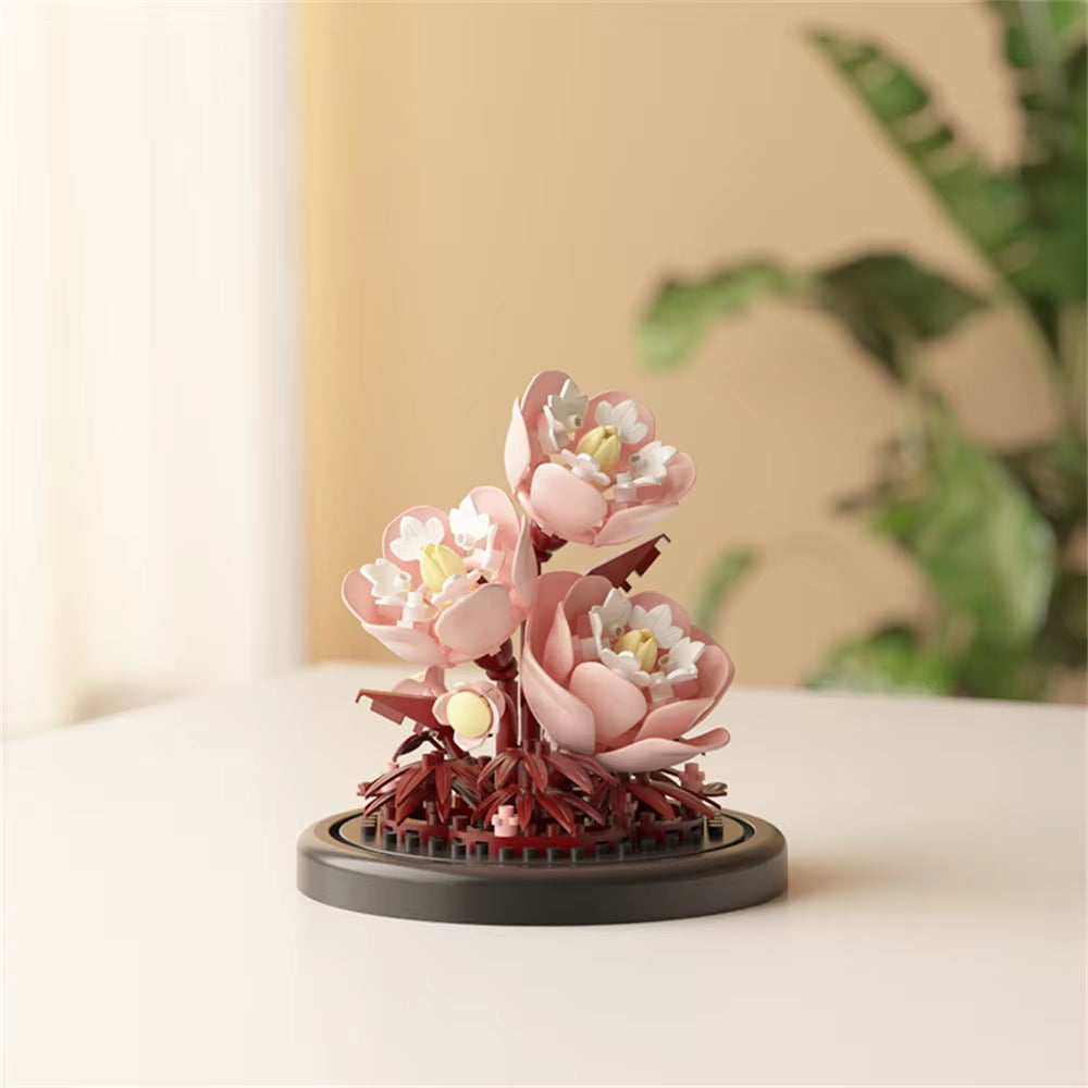 Eternal Flower Bouquet Bonsai Potted Plant Micro Building Blocks Model Home Decoration Toy for Kid Birthday Gift