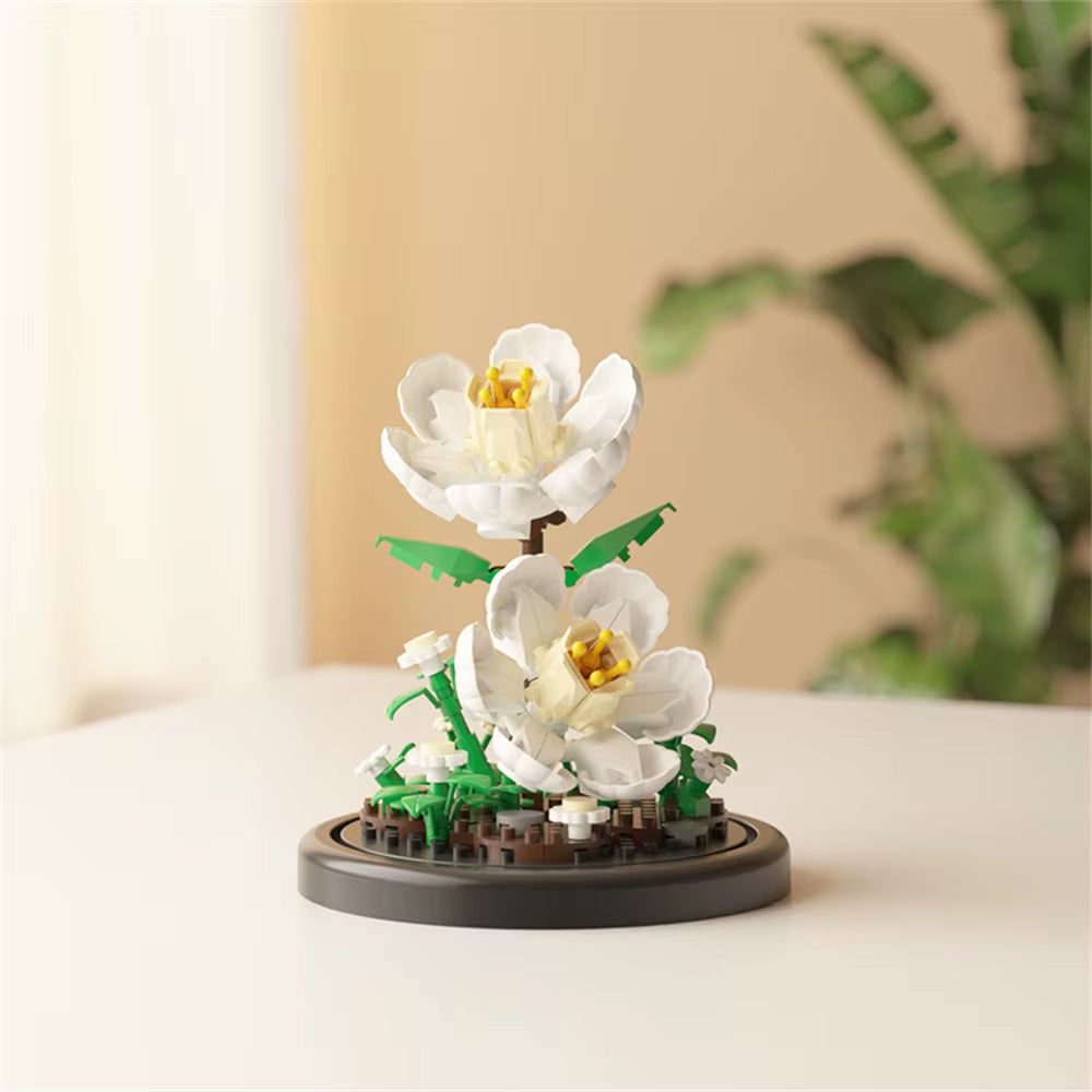 Eternal Flower Bouquet Bonsai Potted Plant Micro Building Blocks Model Home Decoration Toy for Kid Birthday Gift