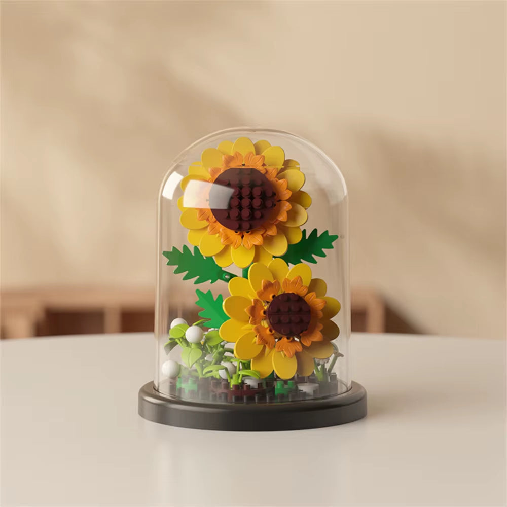 Eternal Flower Bouquet Bonsai Potted Plant Micro Building Blocks Model Home Decoration Toy for Kid Birthday Gift