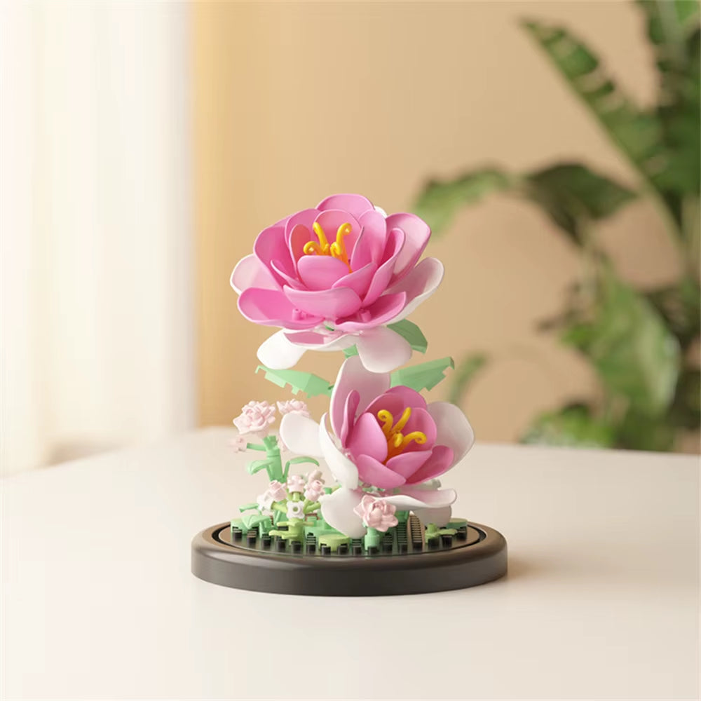 Eternal Flower Bouquet Bonsai Potted Plant Micro Building Blocks Model Home Decoration Toy for Kid Birthday Gift