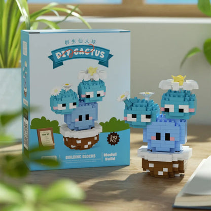 New Product Simulation Succulents, Cactus Building Blocks, Flowers, DIY Educational Assembling Toys, Potted Plant Decorations