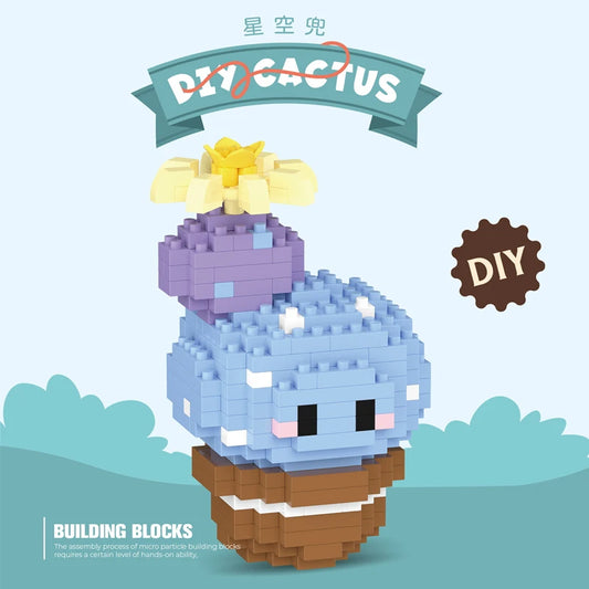 New Product Simulation Succulents, Cactus Building Blocks, Flowers, DIY Educational Assembling Toys, Potted Plant Decorations