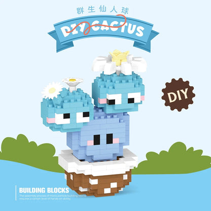 New Product Simulation Succulents, Cactus Building Blocks, Flowers, DIY Educational Assembling Toys, Potted Plant Decorations